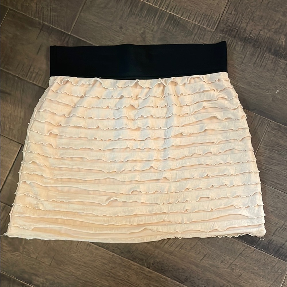 Elegant Cream Ruffled Skirt